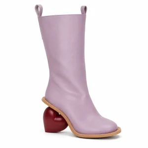 Bottes roses à talon cœur pour femme élégantes et mode