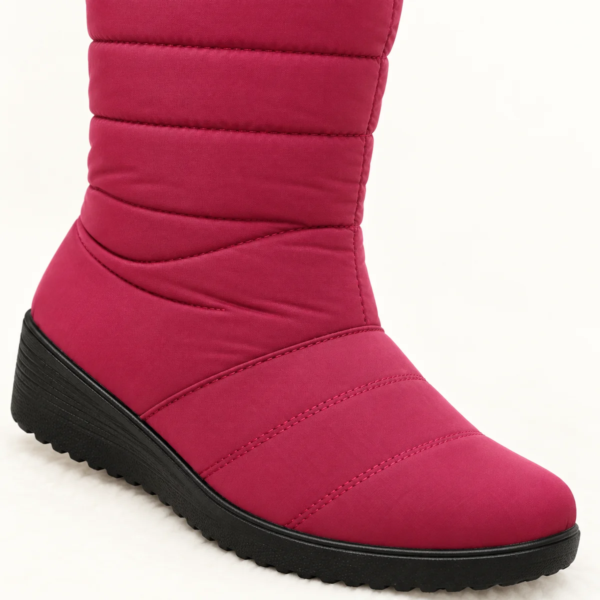 bottes femme rouges fourrees a franges 44608 10b detail