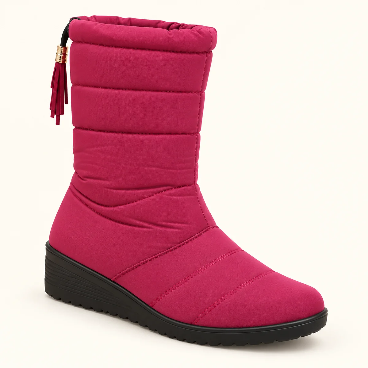 bottes femme rouges fourrees a franges 44608 10b vue principale