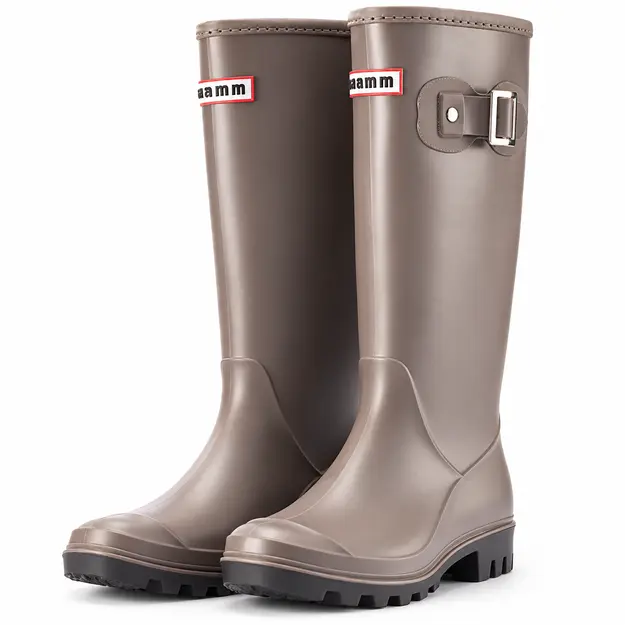 bottes femme taupe hautes a boucle detail de la boucle et de la tige 44747
