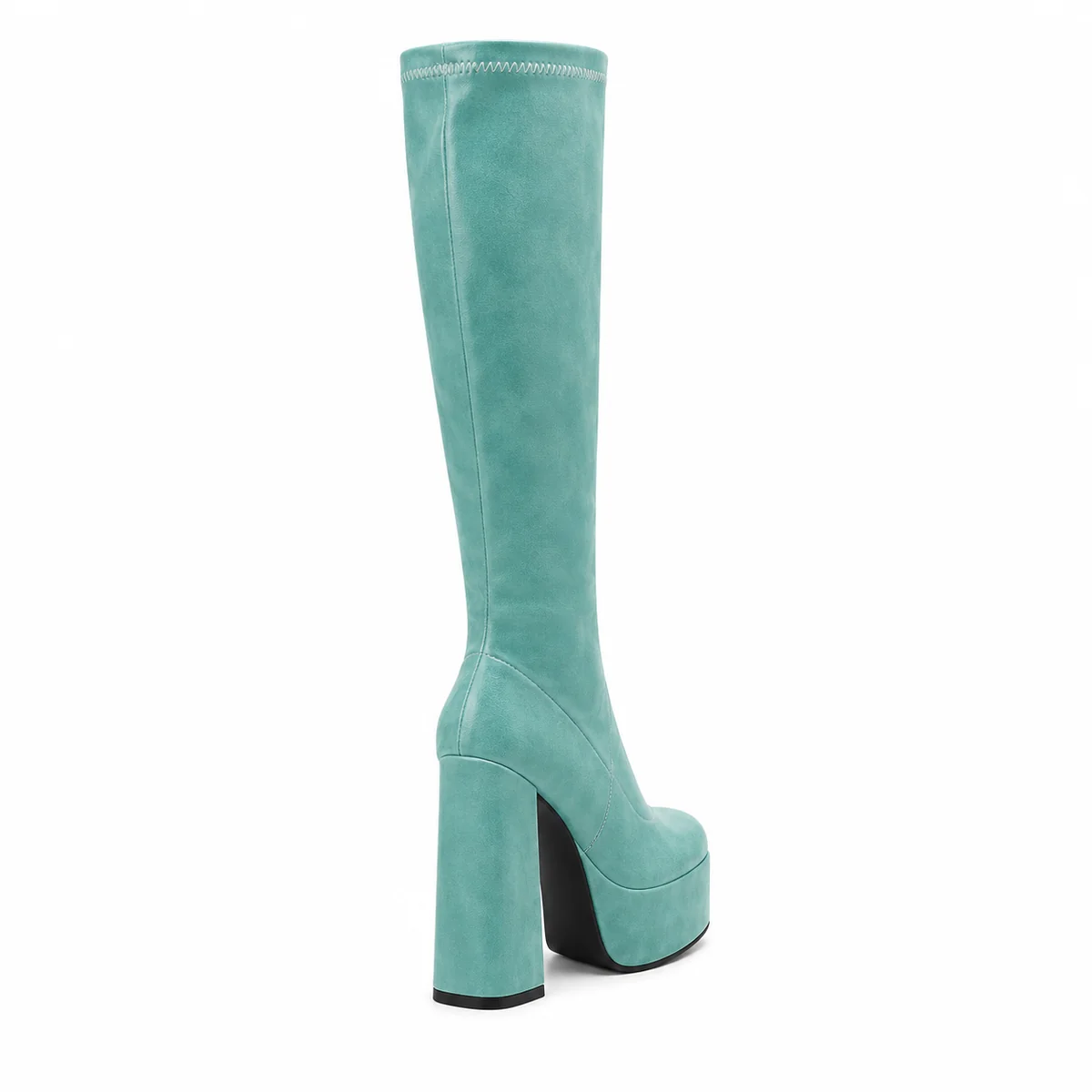 Bottes à plateforme vertes pour femmes avec zip élégant