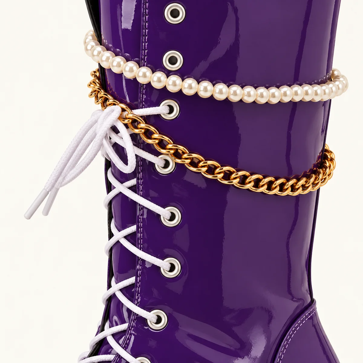 bottes femme violettes a lacets et tal 44692 10b detail