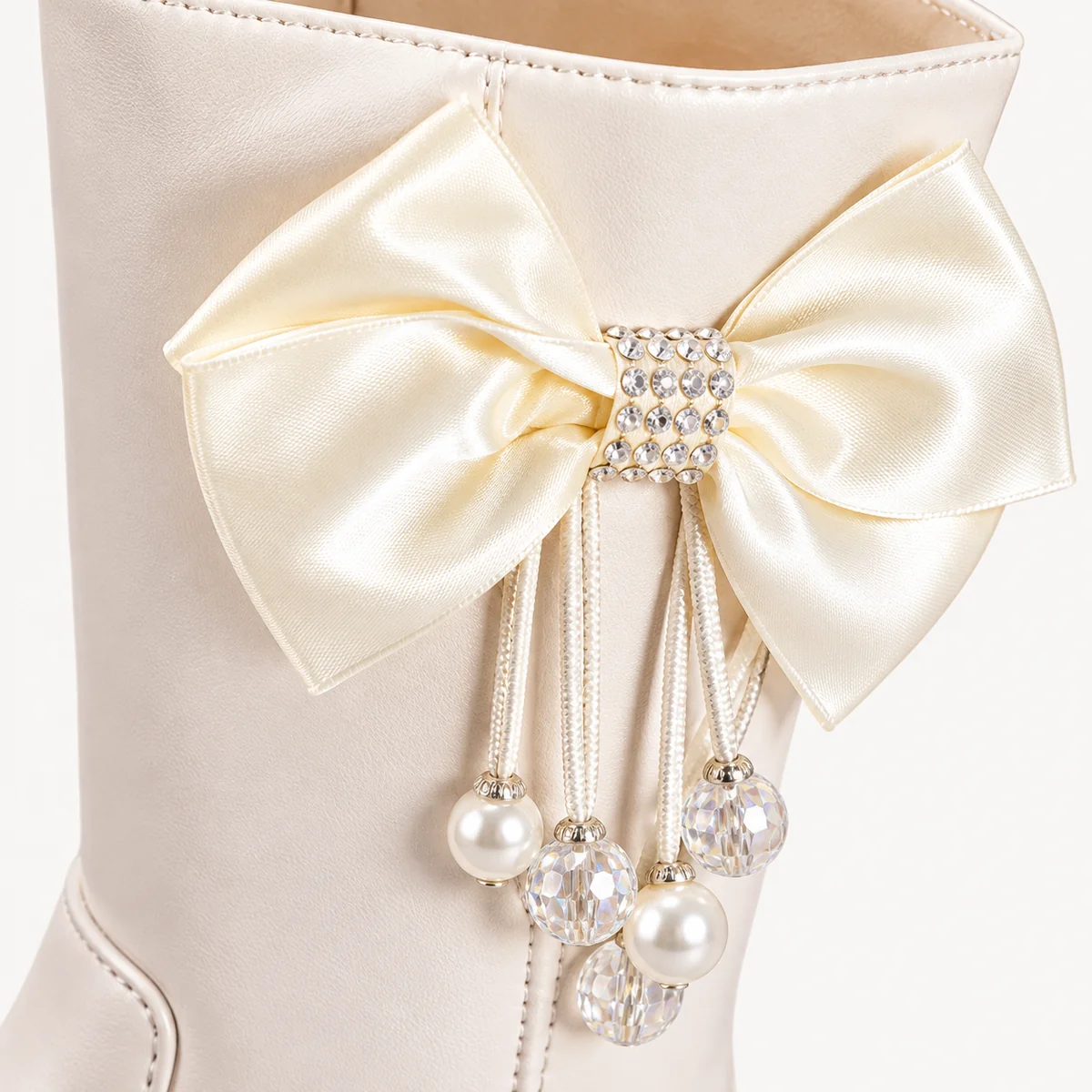 bottes fille beiges hautes a zip 44537 11b detail