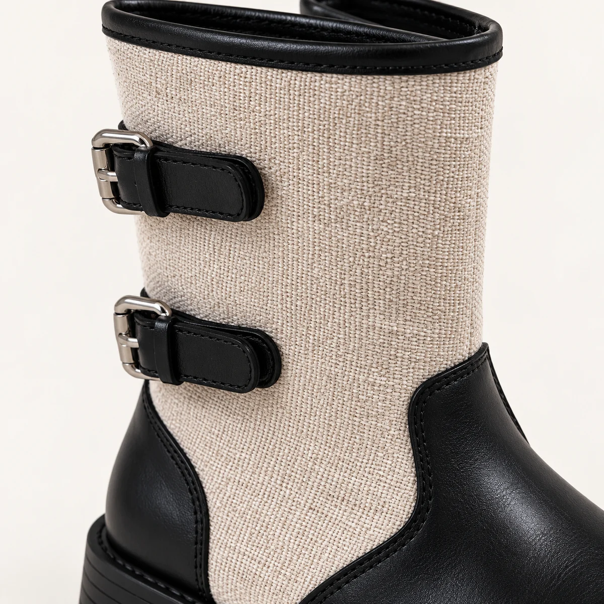 Chaussures pour enfants avec bottes bicolores et fermeture zippée