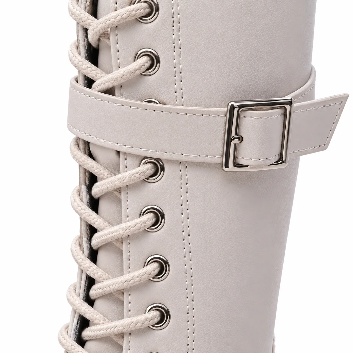 bottes fille blanches hautes a lacets 44533 11b detail