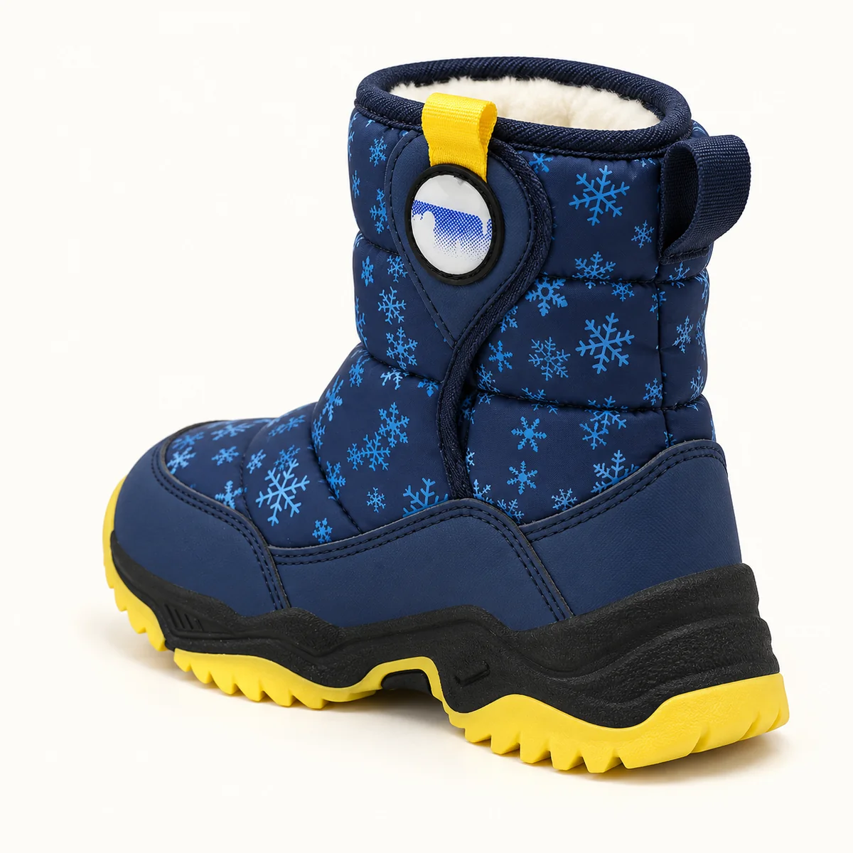 bottes fille bleues doublees en peluch 44509 11a vue arriere