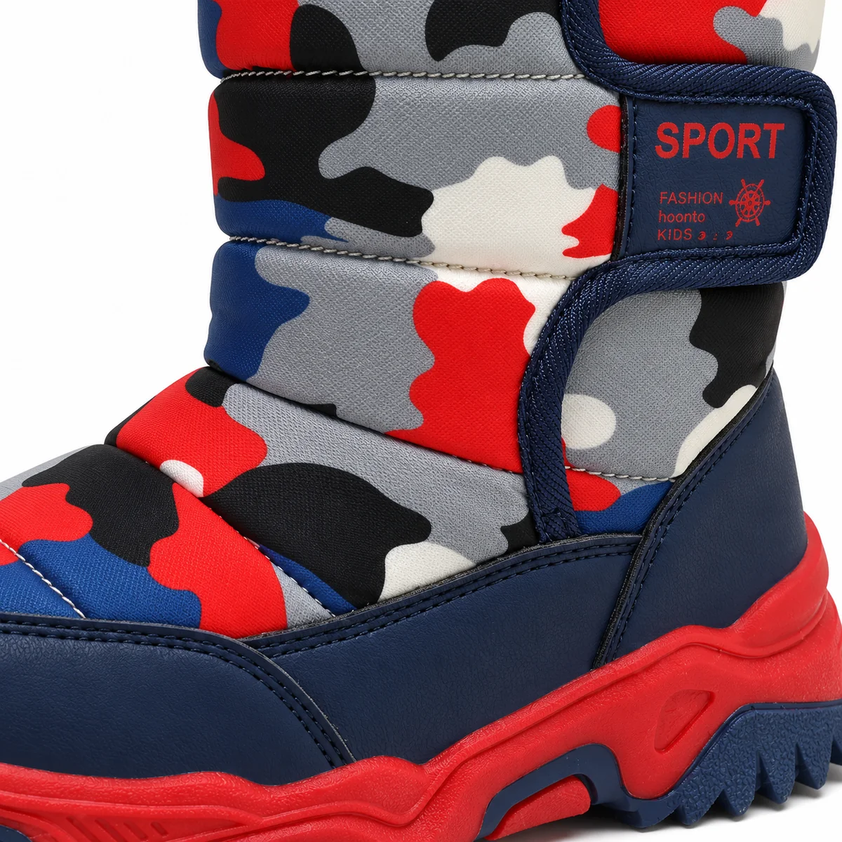 bottes fille bleues et rouges fourrees 44530 11b detail