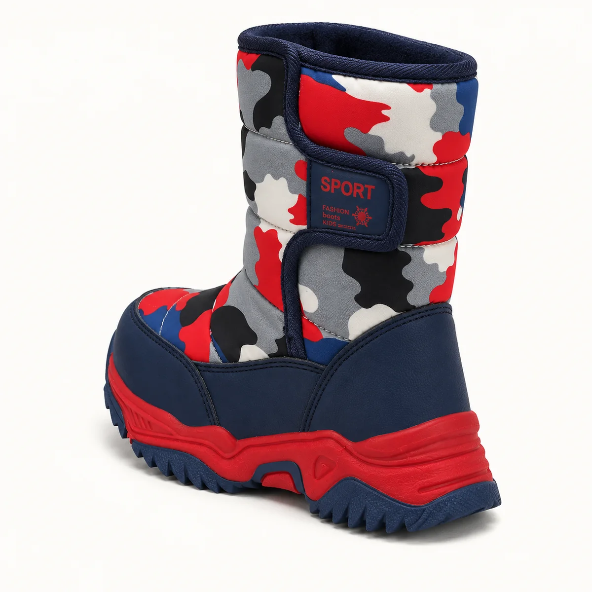 bottes fille bleues et rouges fourrees 44530 11b vue arriere