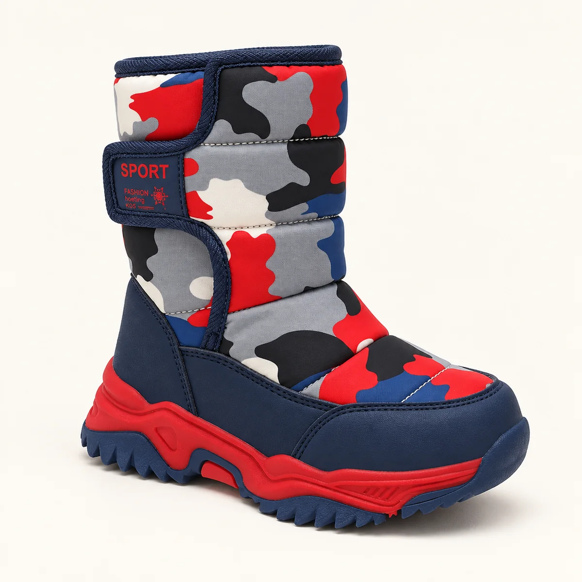 bottes fille bleues et rouges fourrees 44530 11b vue principale