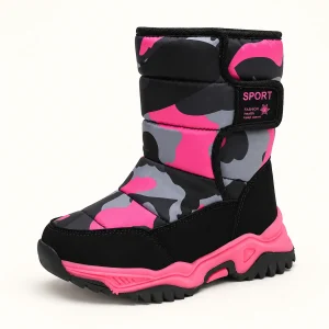 bottes fille noires et rouges fourrees 44531 11b vue principale