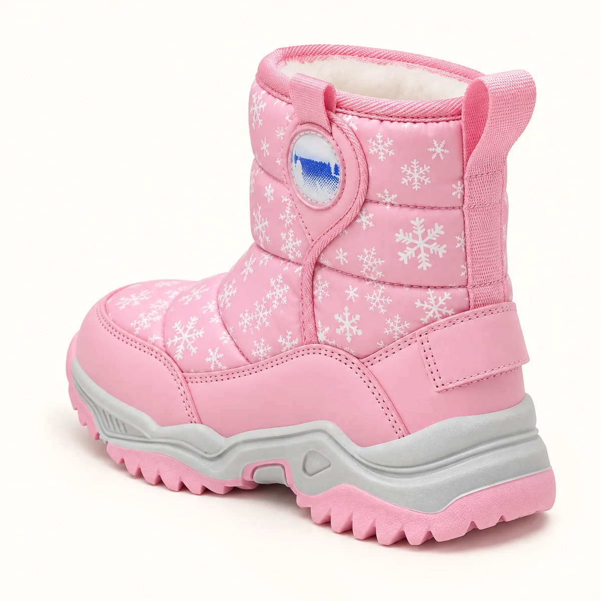 bottes fille roses doublees en peluche 44511 11a vue arriere