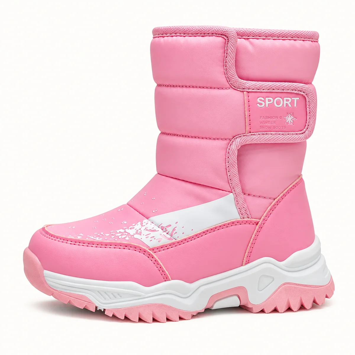 bottes fille roses fourrees a scratch 44538 10a vue laterale