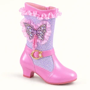 bottes fille violettes a motif papillo 44507 11a vue principale