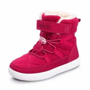 bottes garcon fuchsia fourrees mi mollet vue de trois quarts sur fond blanc 44711