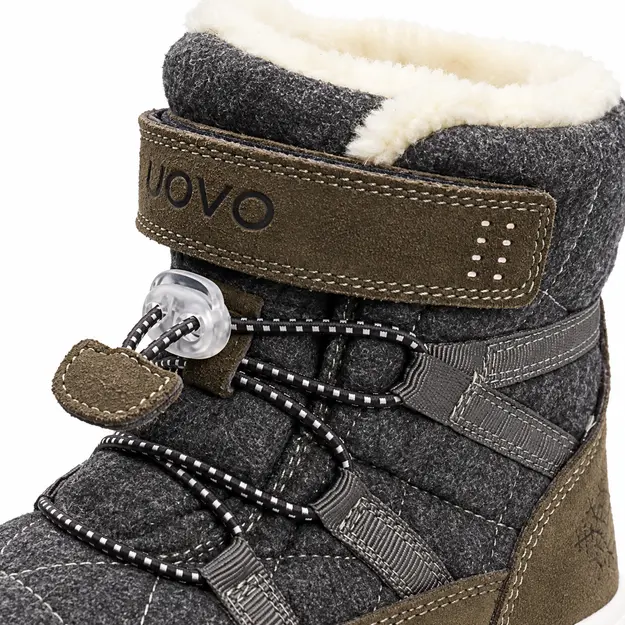 bottes garcon grises fourrees mi mollet detail de la bride et de la doublure claire 44712