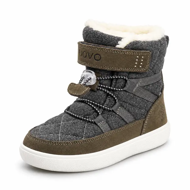 bottes garcon grises fourrees mi mollet vue de trois quarts sur fond blanc 44712