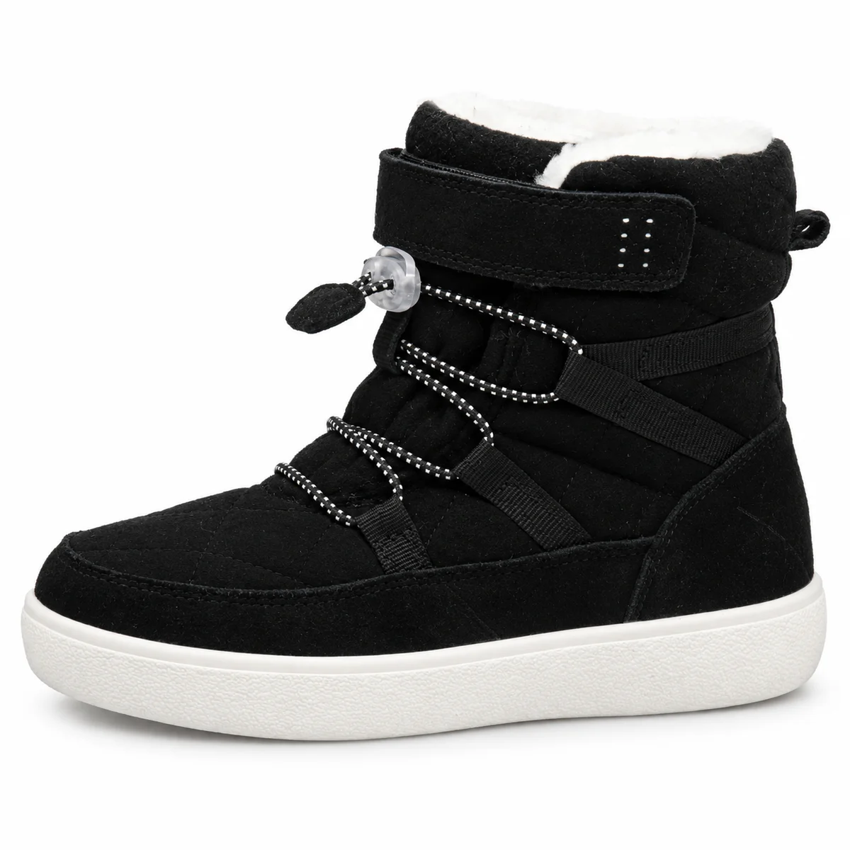 Bottes d'hiver pour garçon noires avec semelle contrastée blanche