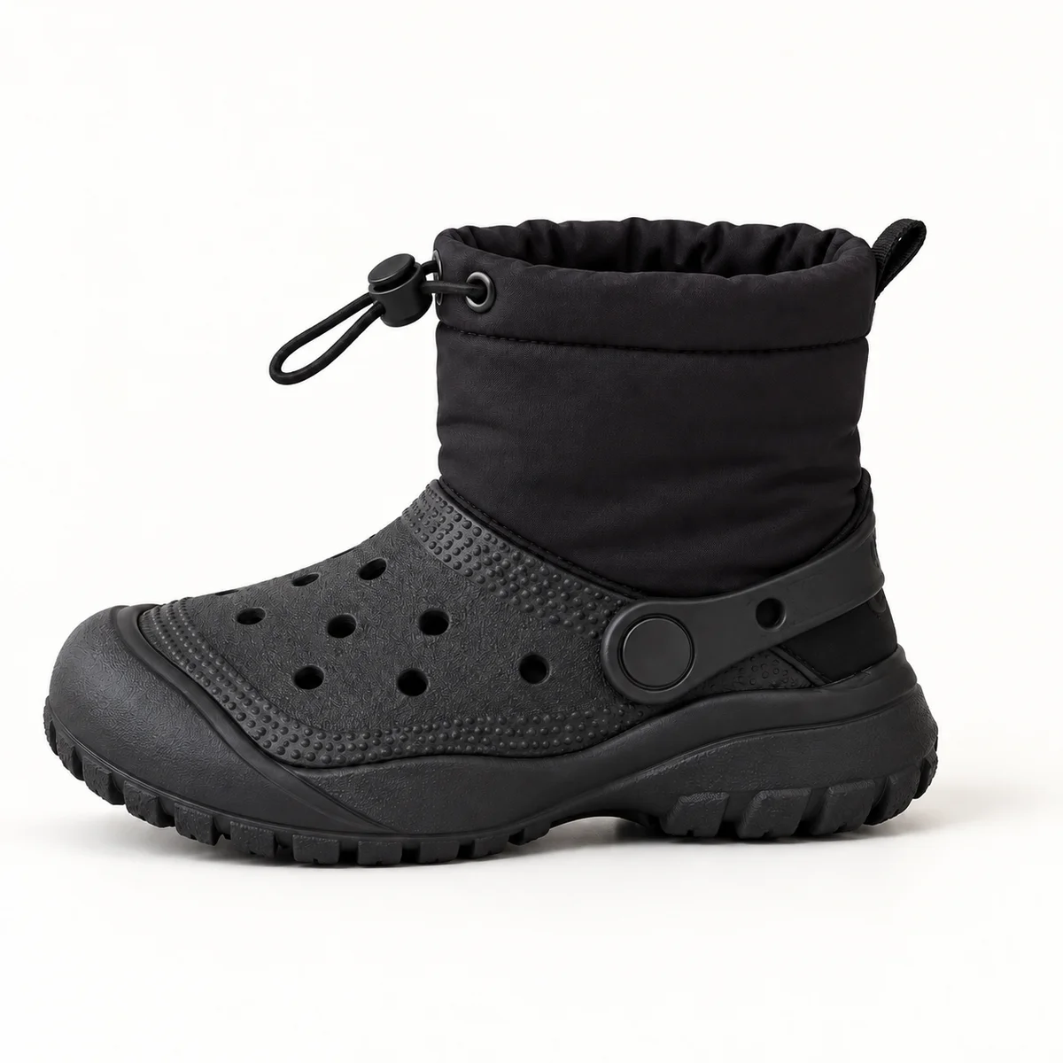 Bottes d'enfant noires avec doublure chaude et design matelassé