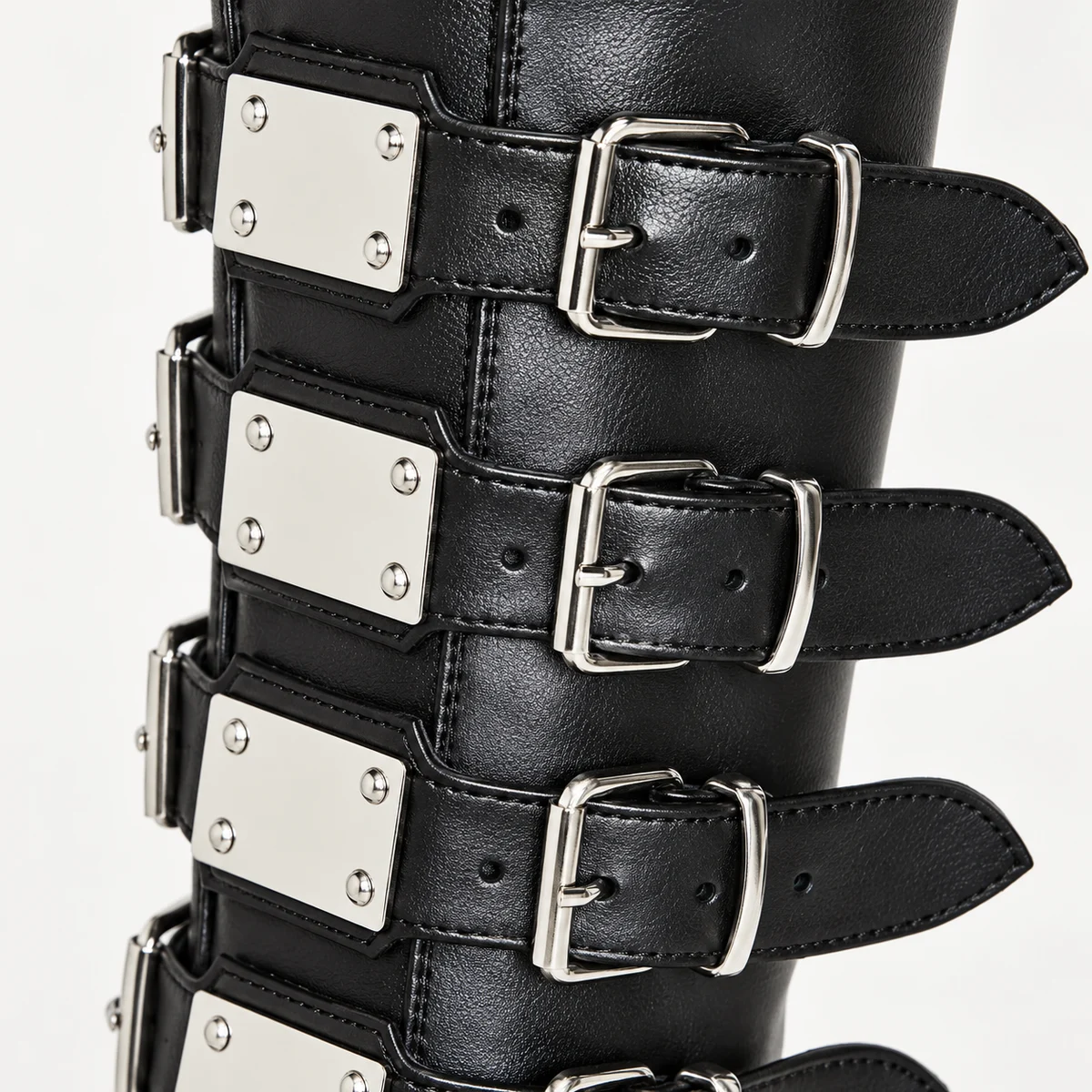Chaussures gothiques à plateforme pour femme avec semelle en caoutchouc noir