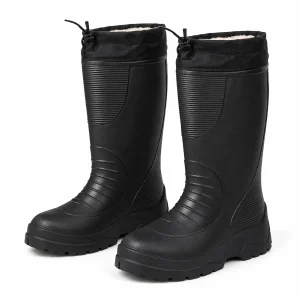 Bottes homme fourrées à cordon et tige striée