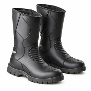 Bottes homme noires à empiècements et plis élégantes à la cheville