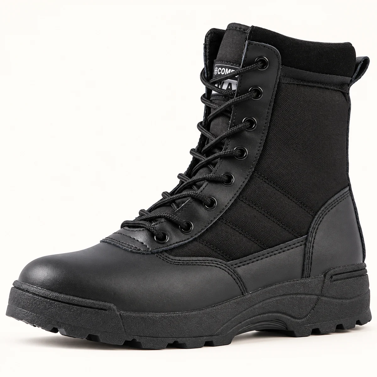 Chaussures homme militaires noires avec semelle antidérapante