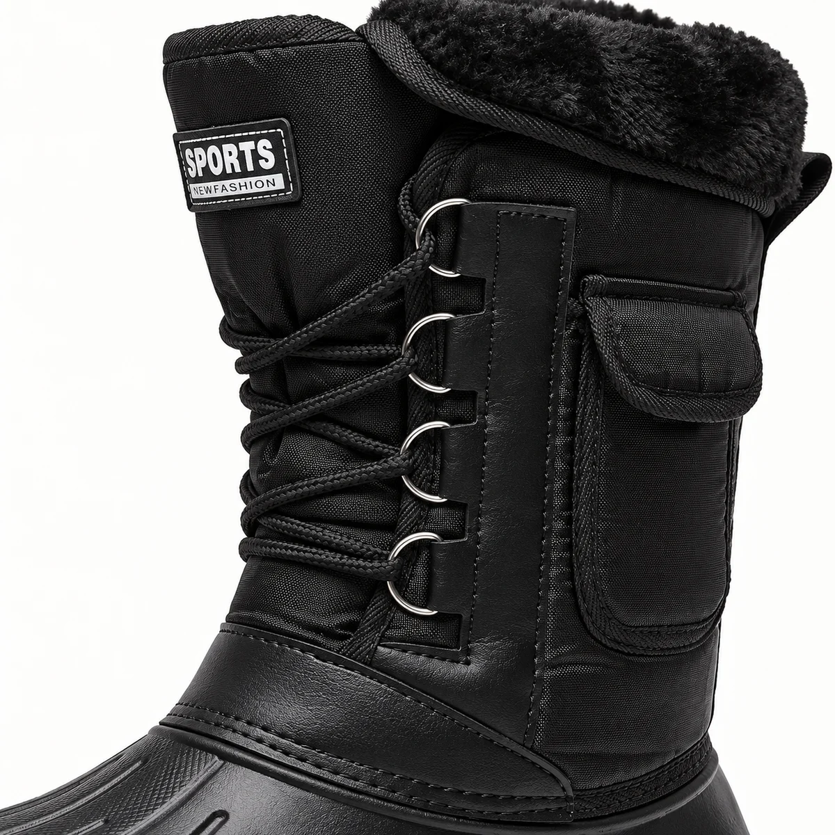 Chaussures hiver pour homme avec bride au col et fourrure intérieure