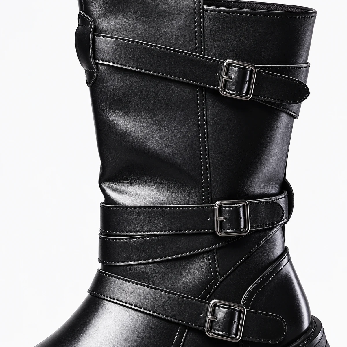 Chaussures homme noires hautes avec brides ajustables et style moderne
