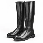 Bottes homme noires hautes à zip avec talon bas élégantes