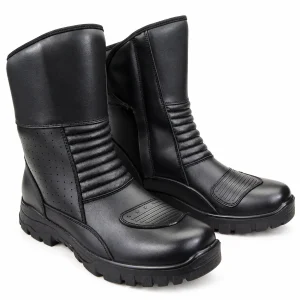 Bottes mixtes noires à plis devant et semelle crantée pour un style tendance