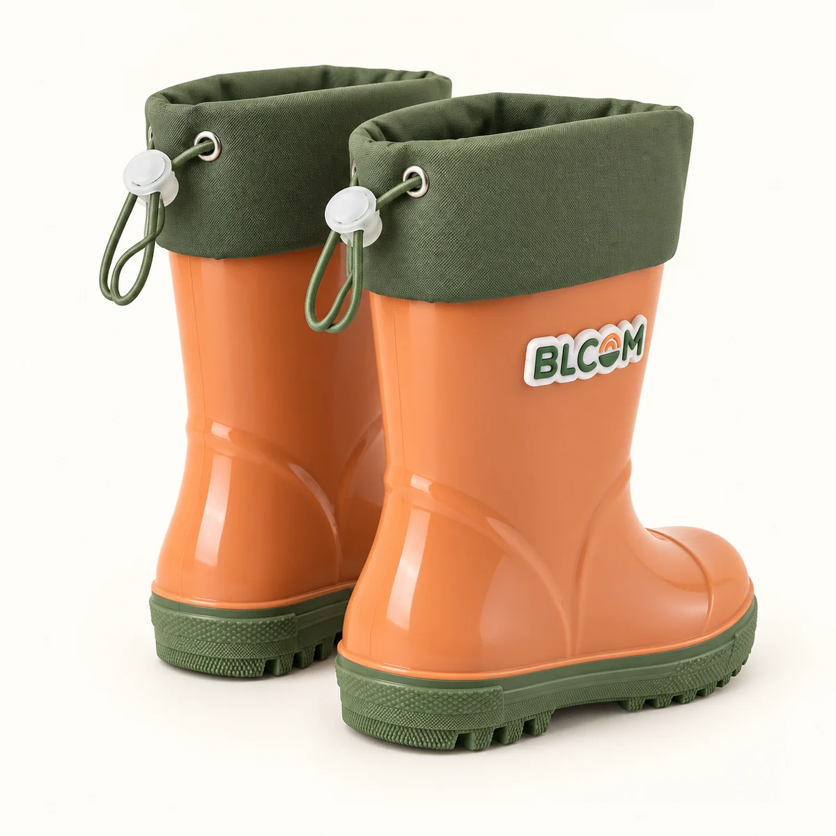 Bottes de pluie enfant à col contrastant et cordon – Image 3
