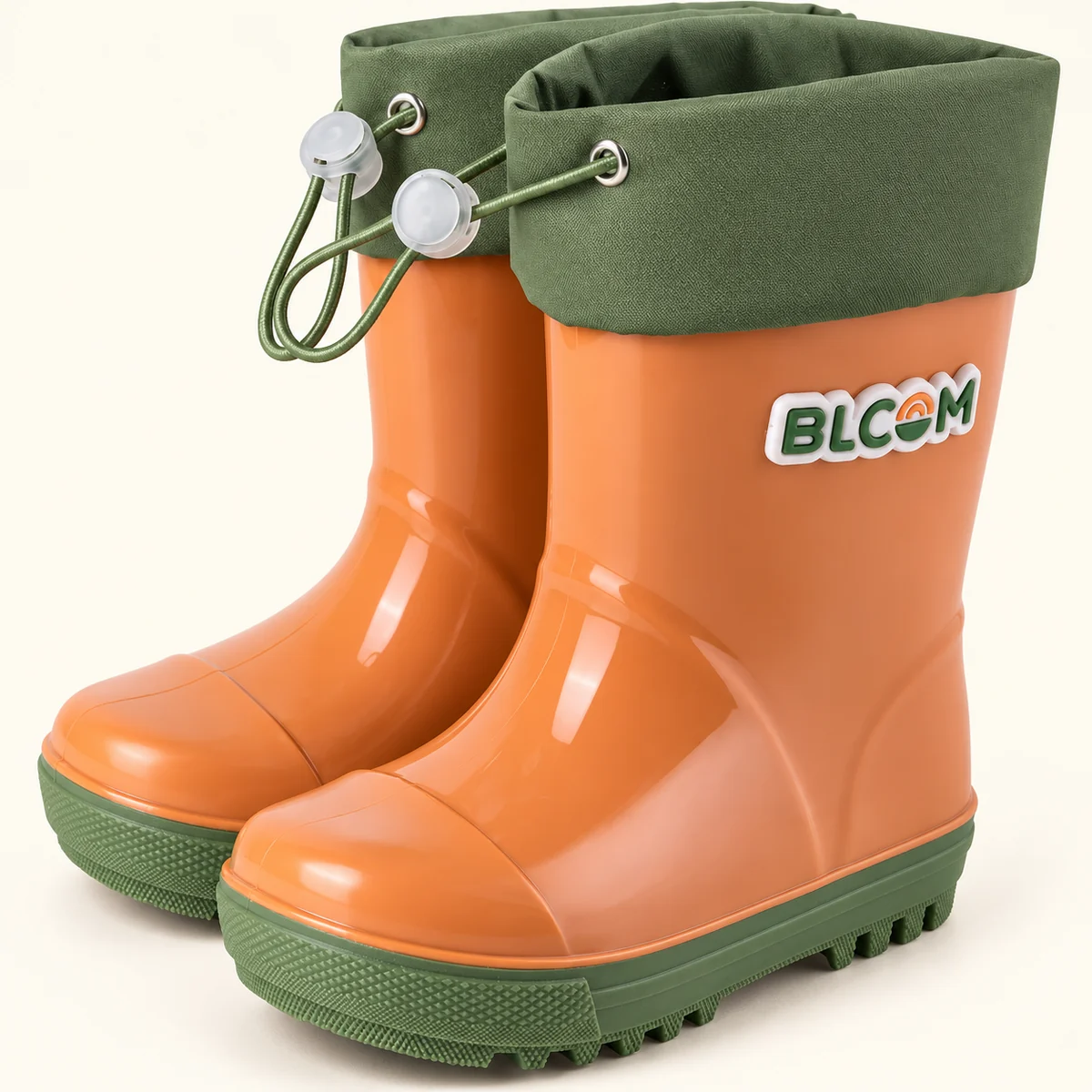 Bottes de pluie enfant à col contrastant et cordon – Image 4