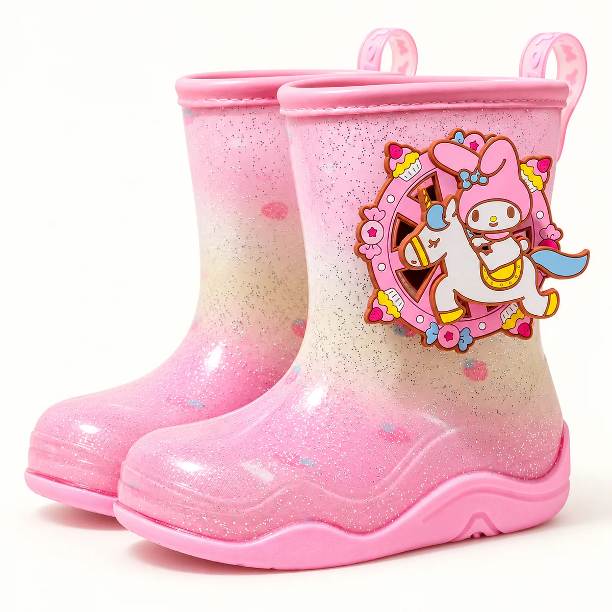 Bottes de pluie fille pailletées à motif lapin