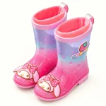 Bottes de pluie fille roses pailletées à petits lapins