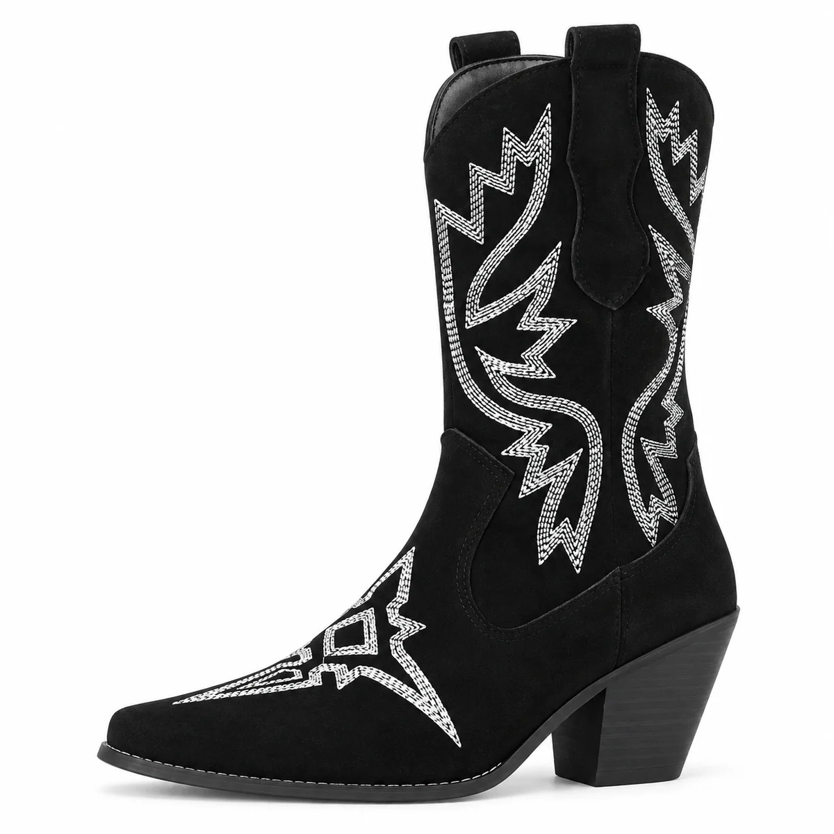 Bottes femme noires avec détails argentés pour un style western chic