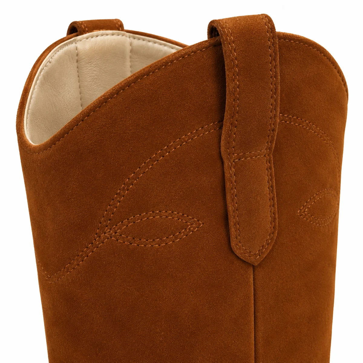 Chaussures western femme marron avec coutures décoratives pour style authentique