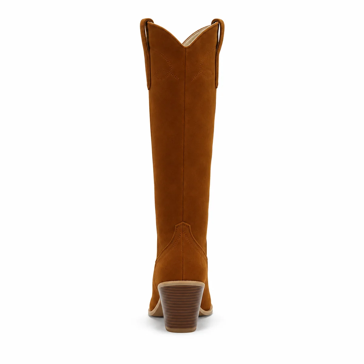 Bottes de cowboy femme marron ornées de coutures décoratives modernes