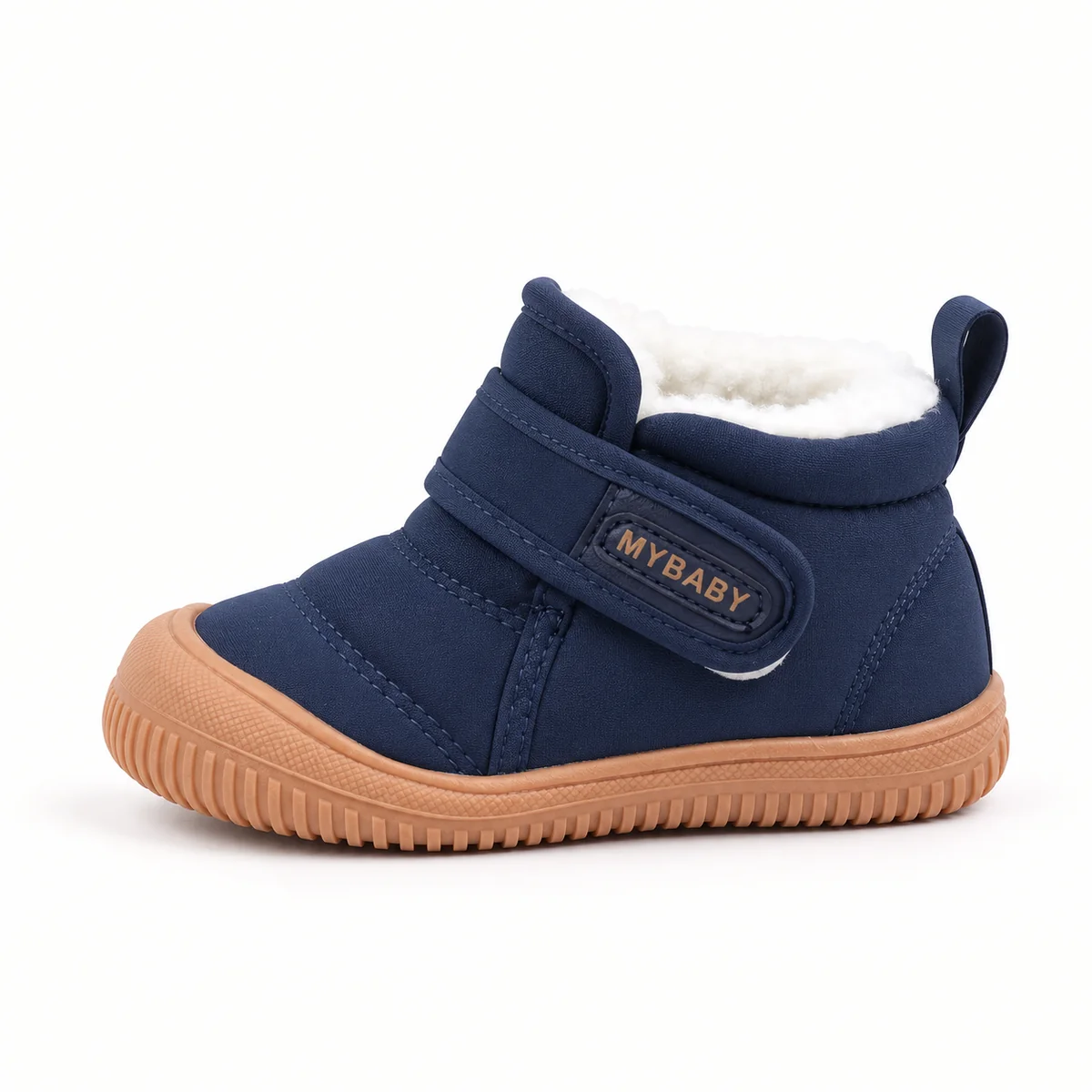 bottines bebe bleues fourrees a scratc 44545 10a vue laterale