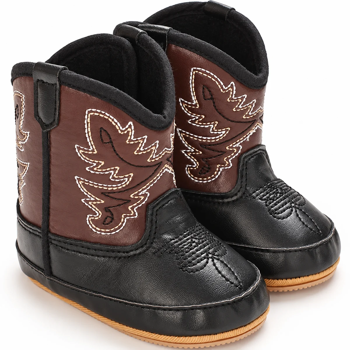 Bottines bébé à broderies de style western confortables et tendance