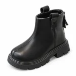Bottines Chelsea noires pour enfant avec élastiques élégantes