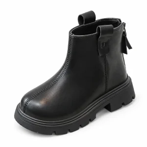 Bottines Chelsea noires pour enfant avec élastiques élégantes