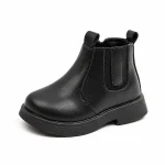 Bottines Chelsea noires pour enfant avec fermeture éclair chaude et confortable