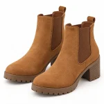 Bottines Chelsea femme camel avec semelle crantée élégantes