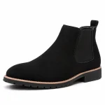 Bottines Chelsea homme noires avec bordure camel élégantes