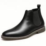 Bottines Chelsea homme noires à bordure cousue en cuir élégant
