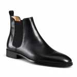 Bottines Chelsea noires à bout carré pour homme