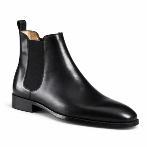 Bottines Chelsea noires à bout carré pour homme