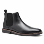 bottines chelsea homme noires a bout carre et talon contrastant vue principale