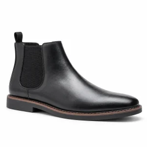 bottines chelsea homme noires a bout carre et talon contrastant vue principale