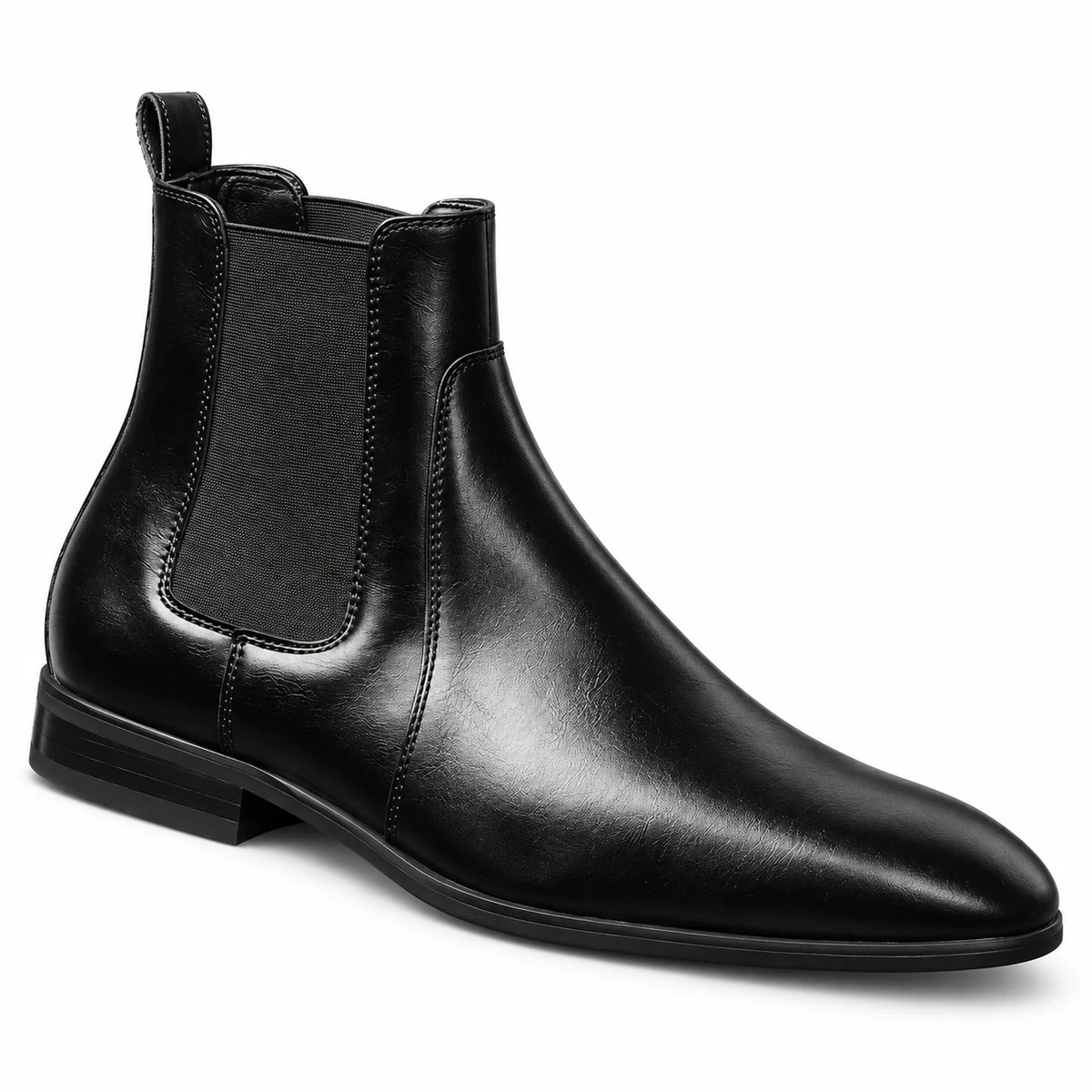 Bottines Chelsea homme noires avec bout effilé en cuir élégant